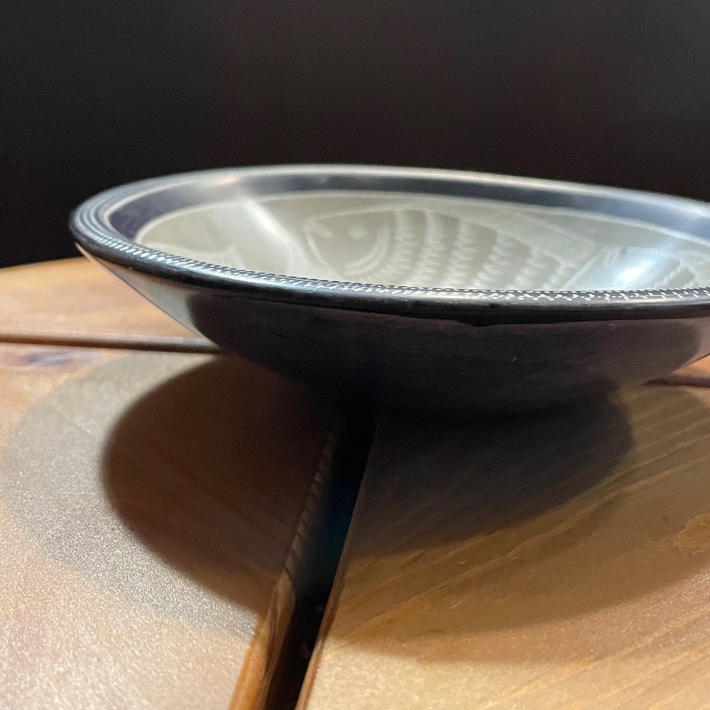Handcrafted & hand-carved Kenya Fish Design Bowl. Likely soapstone.